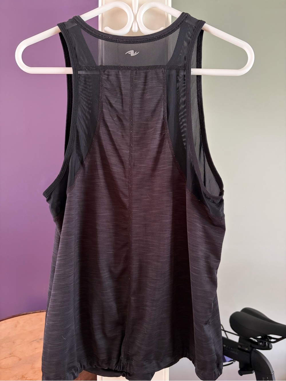 Athletic Works Black Mesh Panel Drawstring Tank - Picture 2 of 4